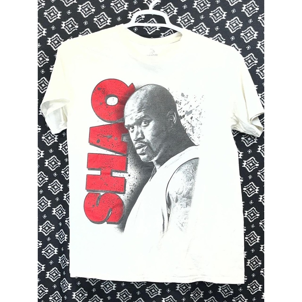 Vintage Shaq Red White Black Mens Short Sleeve‎ Crew Neck Graphic T Shirt Medium